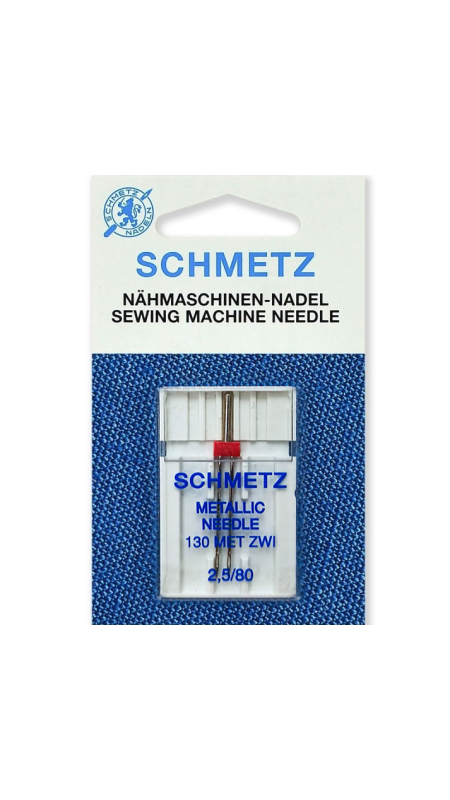 Голка подвійна вишивальна Schmetz Twin Metallic №80/2.5