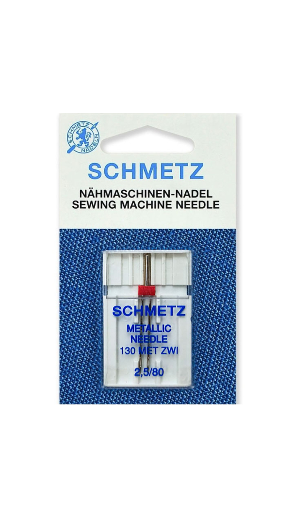 Голка подвійна вишивальна Schmetz Twin Metallic №80/2.5