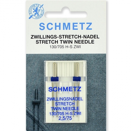 Голки подвійні для стрейчу Schmetz Twin Stretch №75/2.5