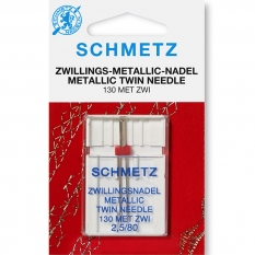 Голка подвійна Schmetz Metallic Embroidery №80 / 2.5 фото