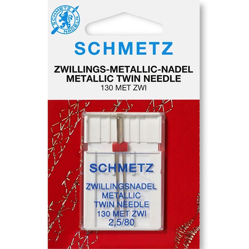 Голка подвійна Schmetz Metallic Embroidery №80 / 2.5