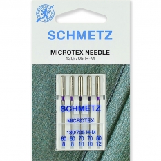 Голки для мікротекстиля асорті Schmetz Microtex №60-80 фото