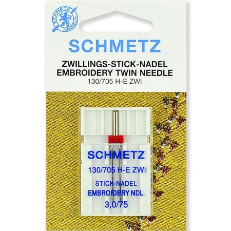 Игла двойная вышивальная Schmetz Twin Embroidery №75/3.0