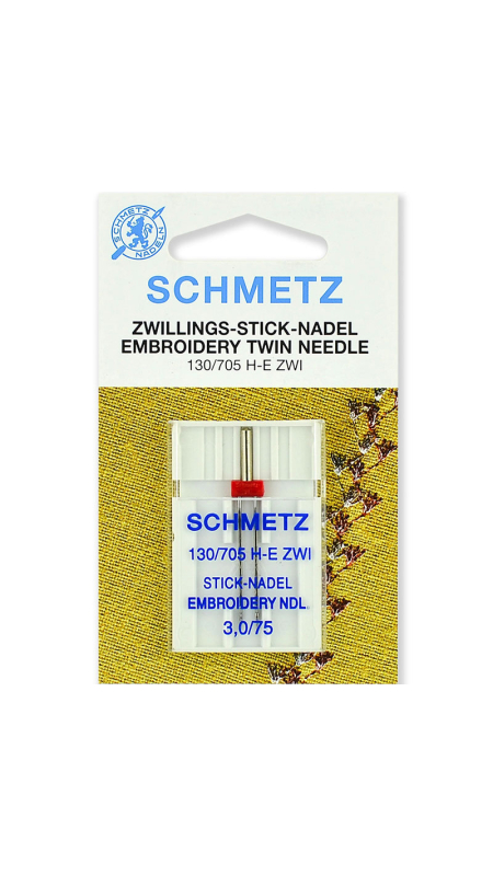 Игла двойная вышивальная Schmetz Twin Embroidery №75/3.0