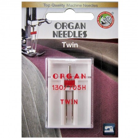 Голка подвійна універсальна Organ Twin №80/4.0