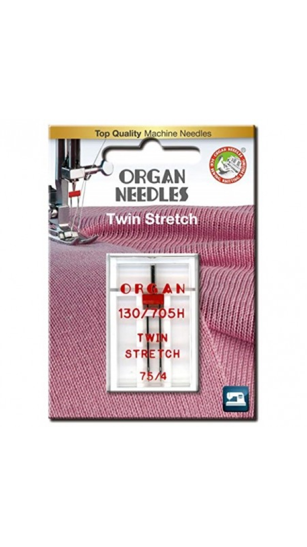Игла двойная стрейч Organ Twin Stretch №75/4.0