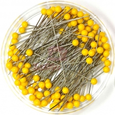 Шпильки кравецькі Prym 028485 з пластиковими голівками жовті фото