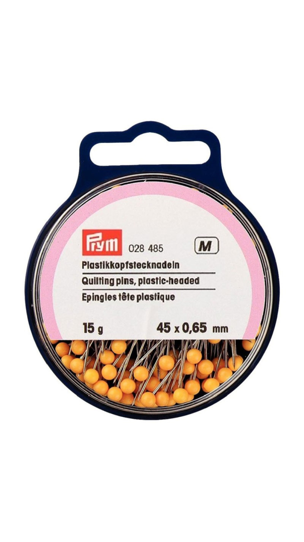 Шпильки кравецькі Prym 028485 з пластиковими голівками жовті