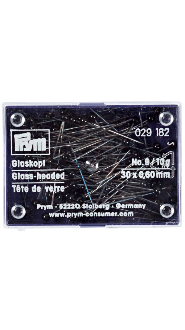 Булавки Prym 029182 со стеклянными головками черные