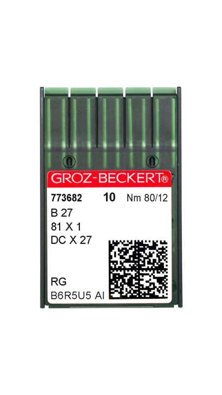 Голки промислові Groz-Beckert DCx27 RG №80
