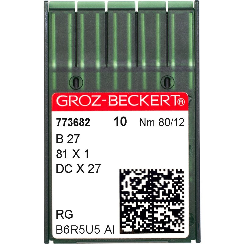Иглы промышленные Groz-Beckert DCx27 RG №80