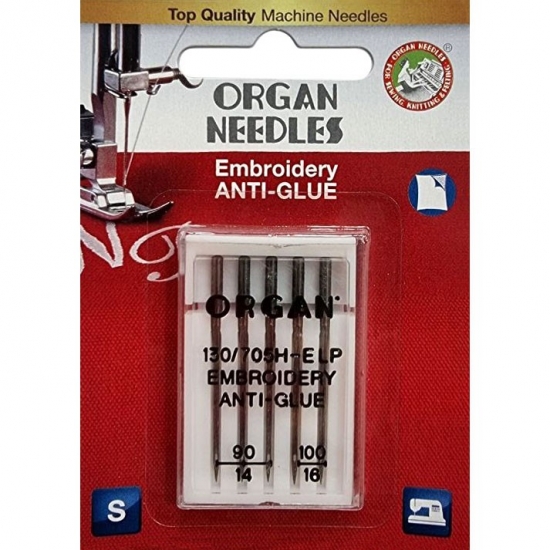 Иглы для вышивки Organ Embroidery Anti-Glue №90-100