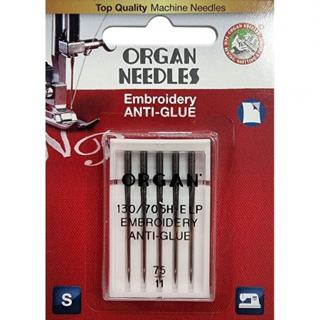 Иглы для вышивки Organ Embroidery Anti-Glue №75