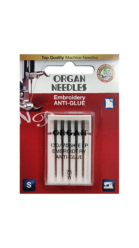 Иглы для вышивки Organ Embroidery Anti-Glue №75