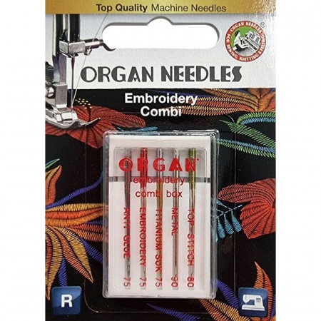 Иглы для вышивки Organ Embroidery Combi-Box 5 штук