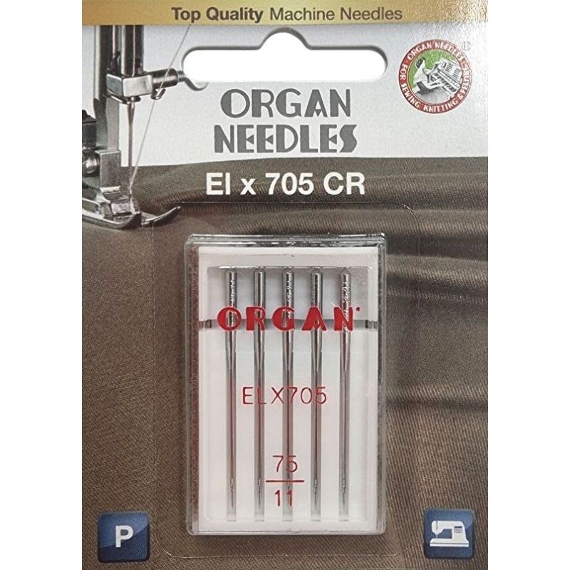 Голки для оверлока Organ ELx705 CR PB №75 5 штук