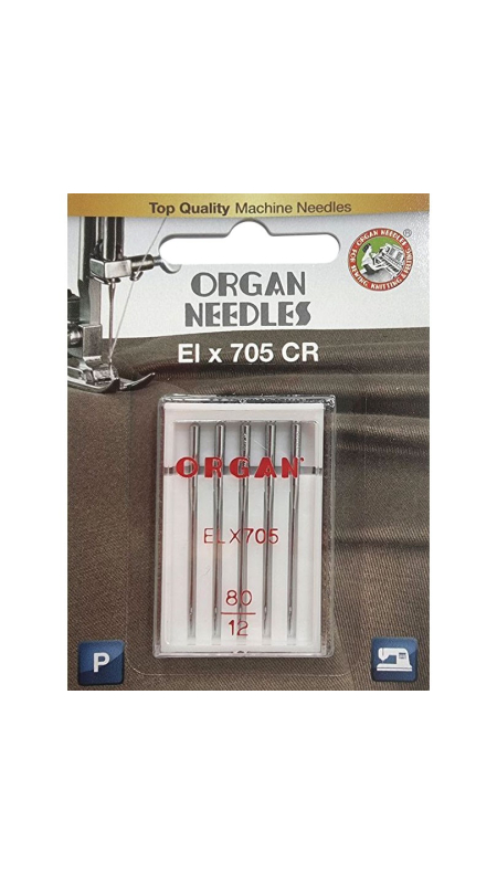 Голки для оверлока Organ ELx705 CR PB №80 5 штук