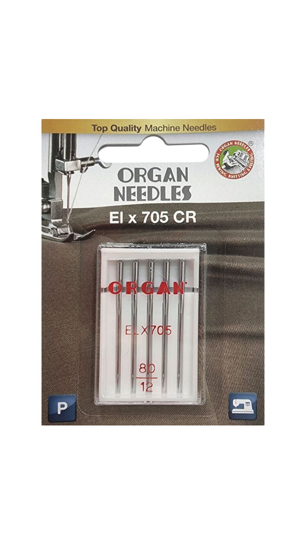 Голки для оверлока Organ ELx705 CR PB №80 5 штук