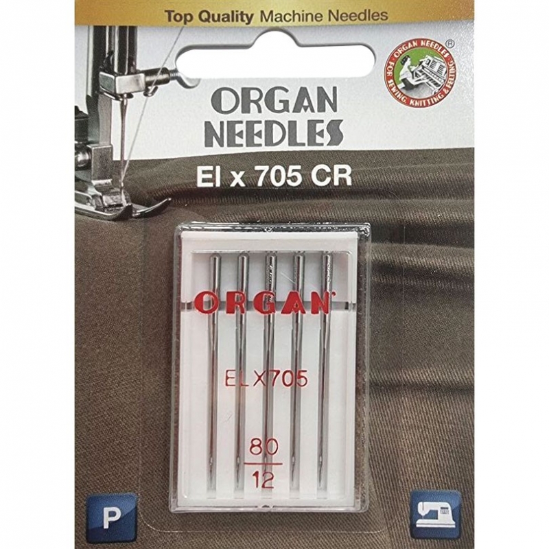 Иглы для оверлока Organ ELx705 CR PB №80 5 штук