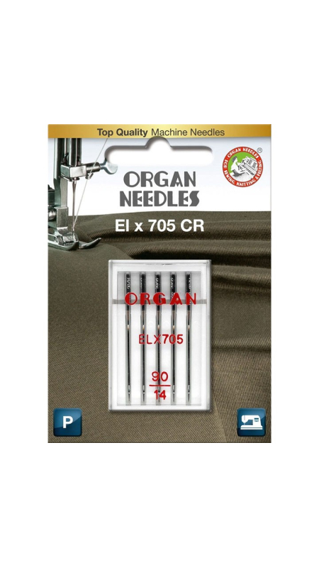 Голки для оверлока Organ ELx705 CR PB №90 5 штук