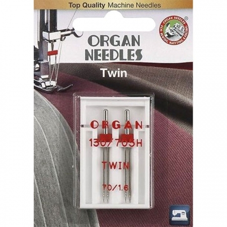 Игла двойная универсальная Organ Twin №70/1.6