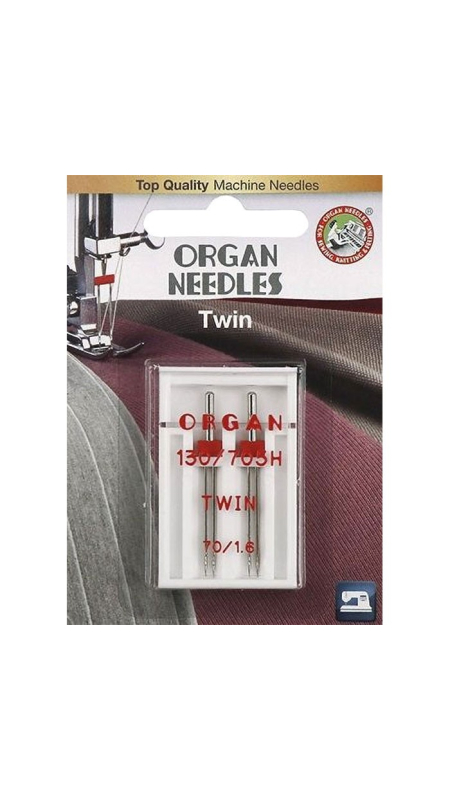 Голка подвійна універсальна Organ Twin №70/1.6