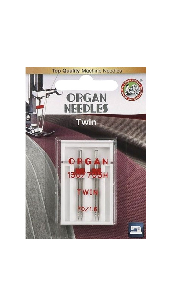 Голка подвійна універсальна Organ Twin №70/1.6