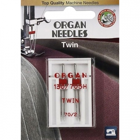 Игла двойная универсальная Organ Twin №70/2.0