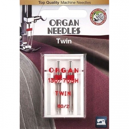 Игла двойная универсальная Organ Twin №80/2.0