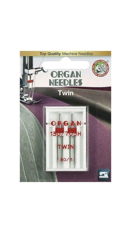Игла двойная универсальная Organ Twin №80/3.0