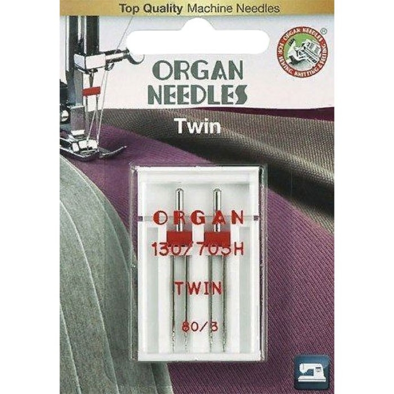 Игла двойная универсальная Organ Twin №80/3.0