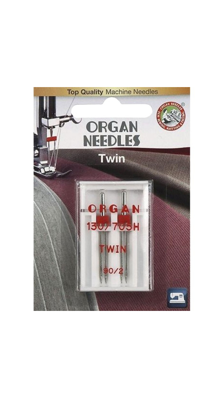 Голка подвійна універсальна Organ Twin №90/2.0
