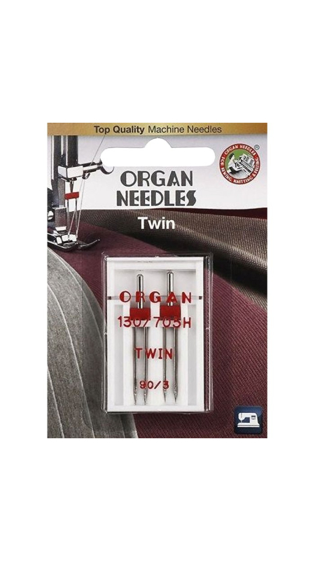 Голка подвійна універсальна Organ Twin №90/3.0