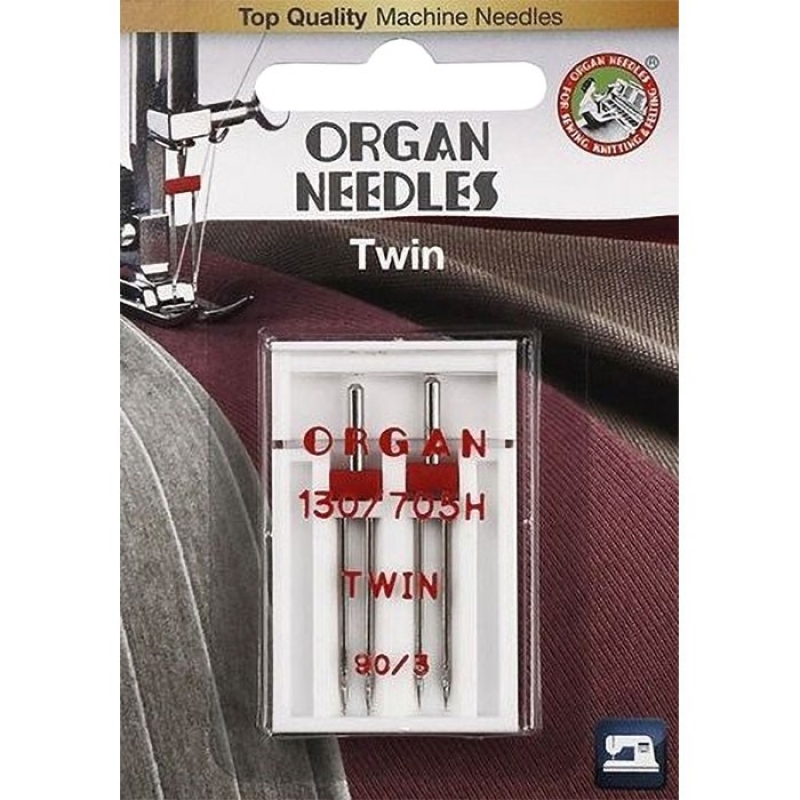 Игла двойная универсальная Organ Twin №90/3.0