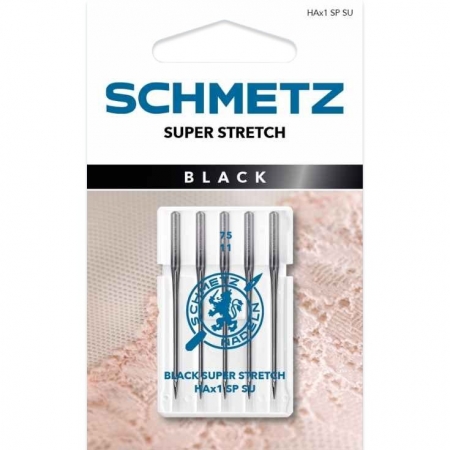 Голки для трикотажу Schmetz Super Stretch №75 нікельовані чорні