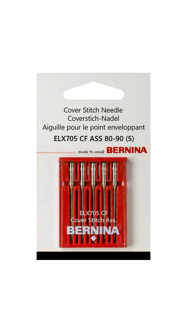 104 601 70 00 Bernina ELX705 CF ASS 80-90 голки для плаского шва 5 шт.