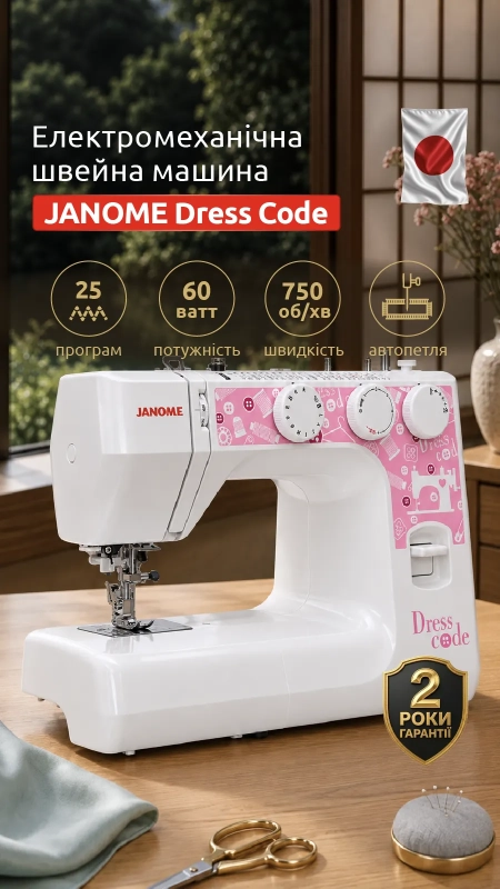 Уцінка! Швейна машина JANOME Dress Code