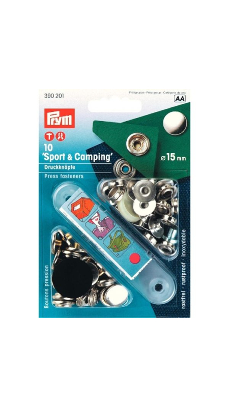 Кнопки Sport and Camping 15 мм серебристые 390201