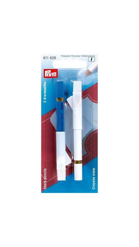 Карандаши меловые Prym 611626 белый/голубой 11 см