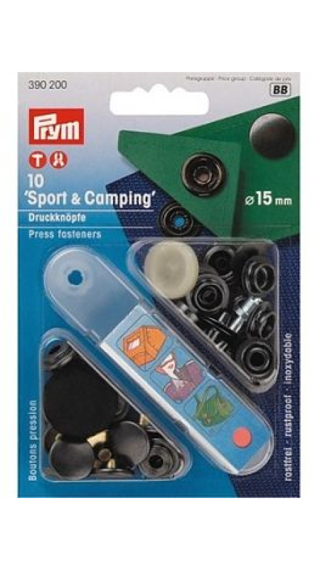 Кнопки Sport and Camping 15 мм черные 390200