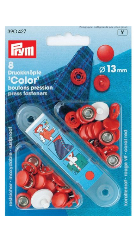 Кнопки Color красный 13 мм 390427