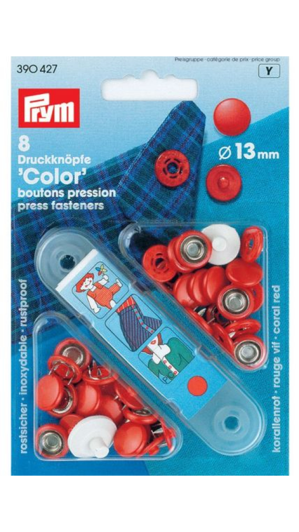 Кнопки Color красный 13 мм 390427