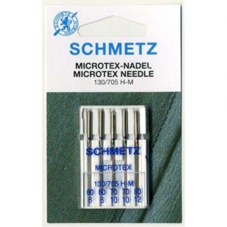Голки для мікротекстиля асорті Schmetz Microtex №60-80